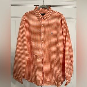 Men’s Ralph Lauren orange gingham button down - Size XXL - EUC!!!